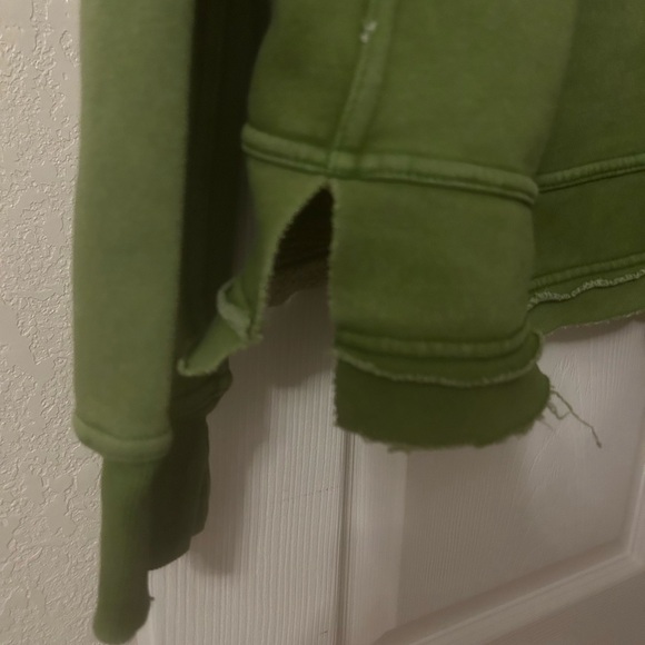 Free People Hooded Sweatshirt, Fabulous Green, Extra Small. $95 - Picture 6 of 10